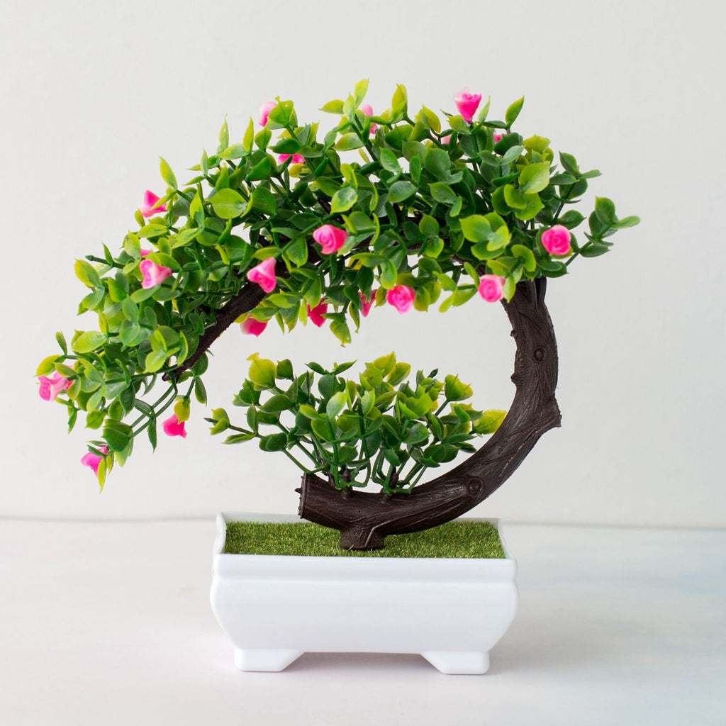 SoftHaven Mini Faux Bonsai Plant in White Pot - view 7