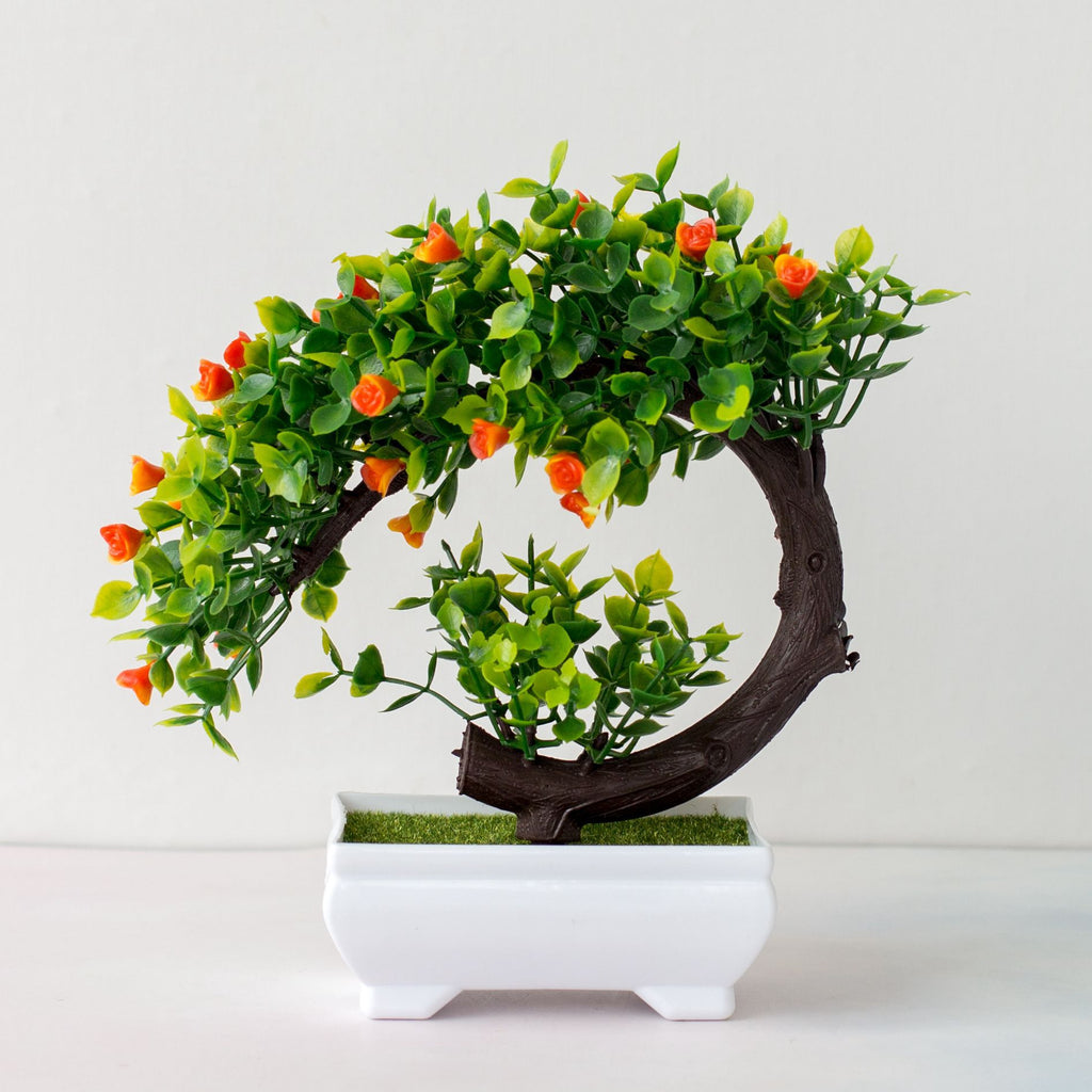 SoftHaven Mini Faux Bonsai Plant in White Pot - view 6