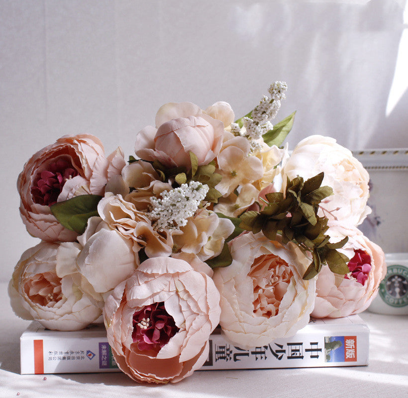 SoftHaven Faux Peony Bouquet